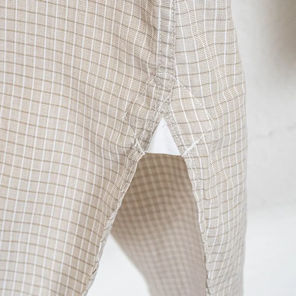 Turnbull & Asser Cotton Tan micro check Dress shirt size 16 1/2 - Picture 7 of 11